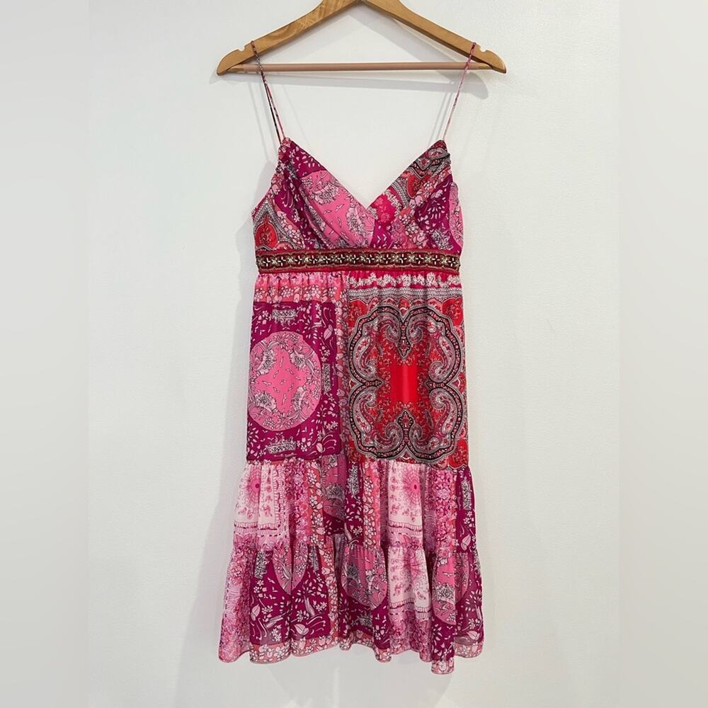 ABS Allen Schwartz‎ Pink Babydoll Tiered Y2K Dress 8